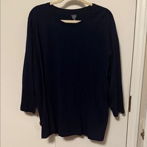 Kim Rogers Dark Blue 3/4 Sleeve Top